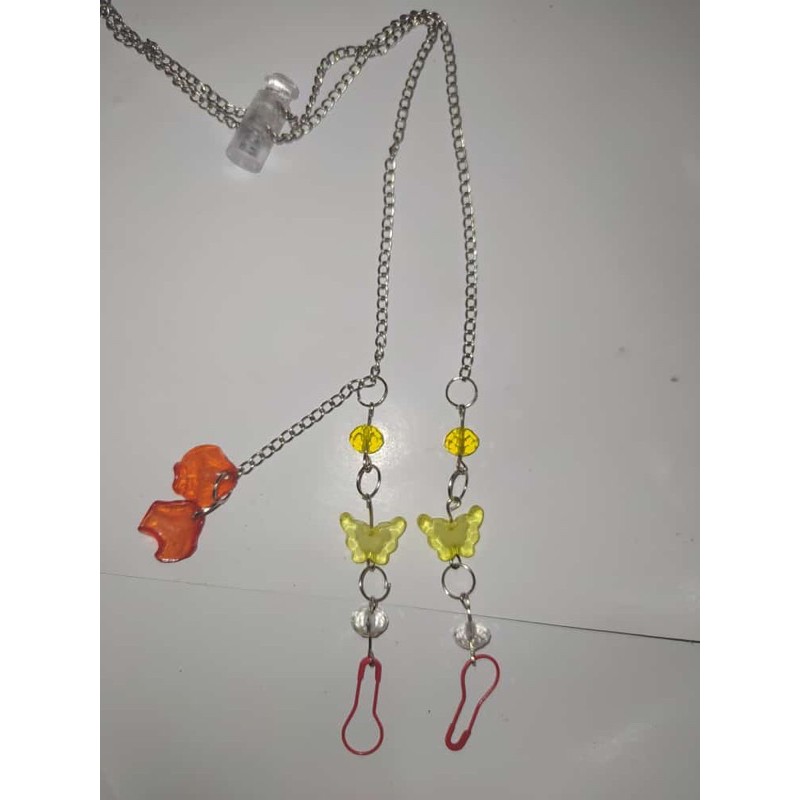 Strap/tali konektor masker 2 in 1 rantai mix batu alam