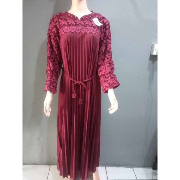 Gamis Plisket mix Brokat/Longdress /Gamis Pesta