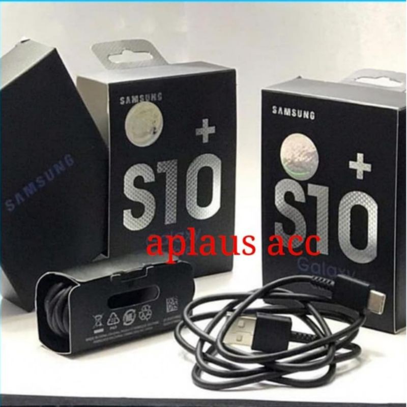 Kabel Data Samsung S10+ Black USB Type C Ori 100%