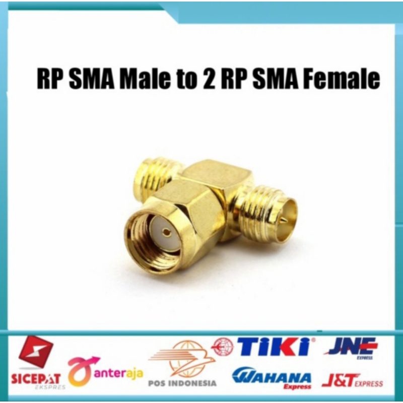 Konektor Adapter T RP SMA male to 2 RP SMA female