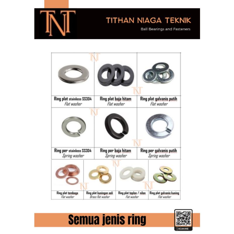 M5 ( baut 8 ) spring washer / ring per bahan stainless SS304 / baja hitam