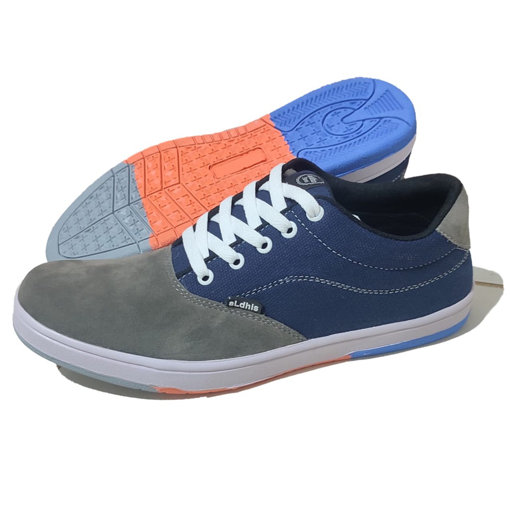 ALDHIS NW-230 Sepatu Pria Original Asli Lokal Sneakers Cowok Buat Gaya dan Nongkrong Snekers Murah  Mid Low Abu Abu