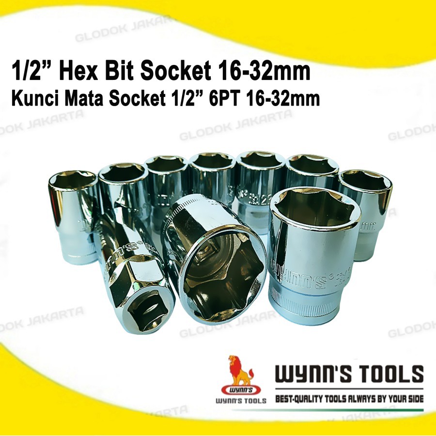 Kunci Mata Socket 1/2inch 18mm,20mm,21mm,22mm,24mm,27mm,30mm,32mm