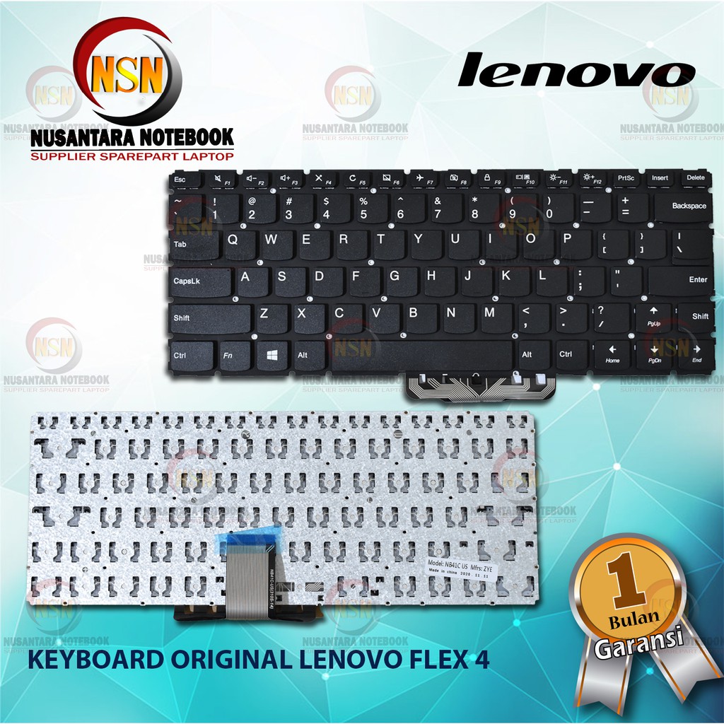 Keyboard Original Laptop Lenovo Flex 4 4-14 Flex 4-1470 Flex 4-1480 Black