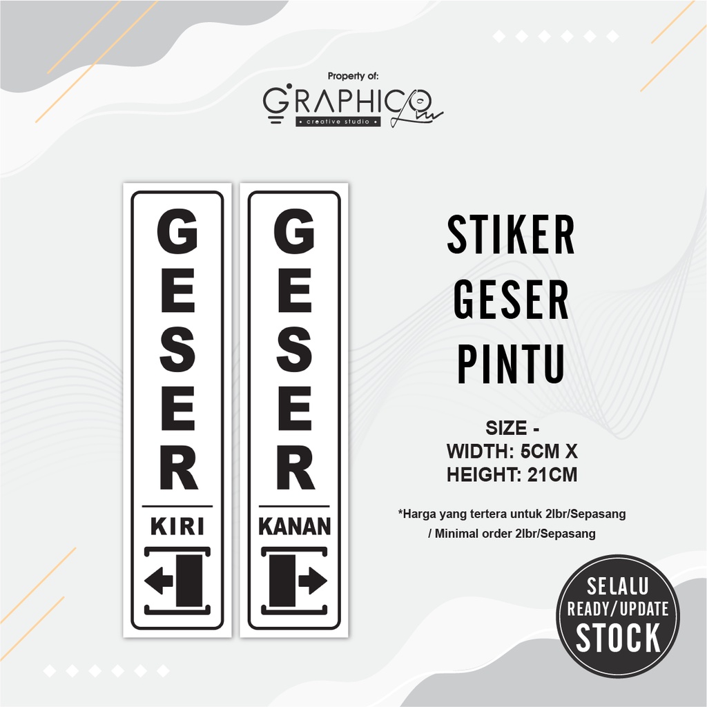 

Stiker Geser Pintu (5x21cm) - per/1 pasang