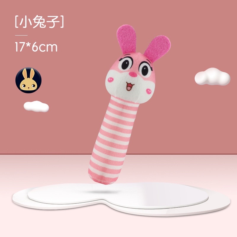 RATTLE Genggam Bayi Mainan gigitan bayi bunyi kerincing Toet Toet-Toet Stripe Pink