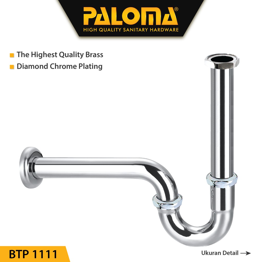 PALOMA BTP 1111 Sifon Wastafel P-Trap Pembuangan Leher Angsa Afur Siphon Washtafel
