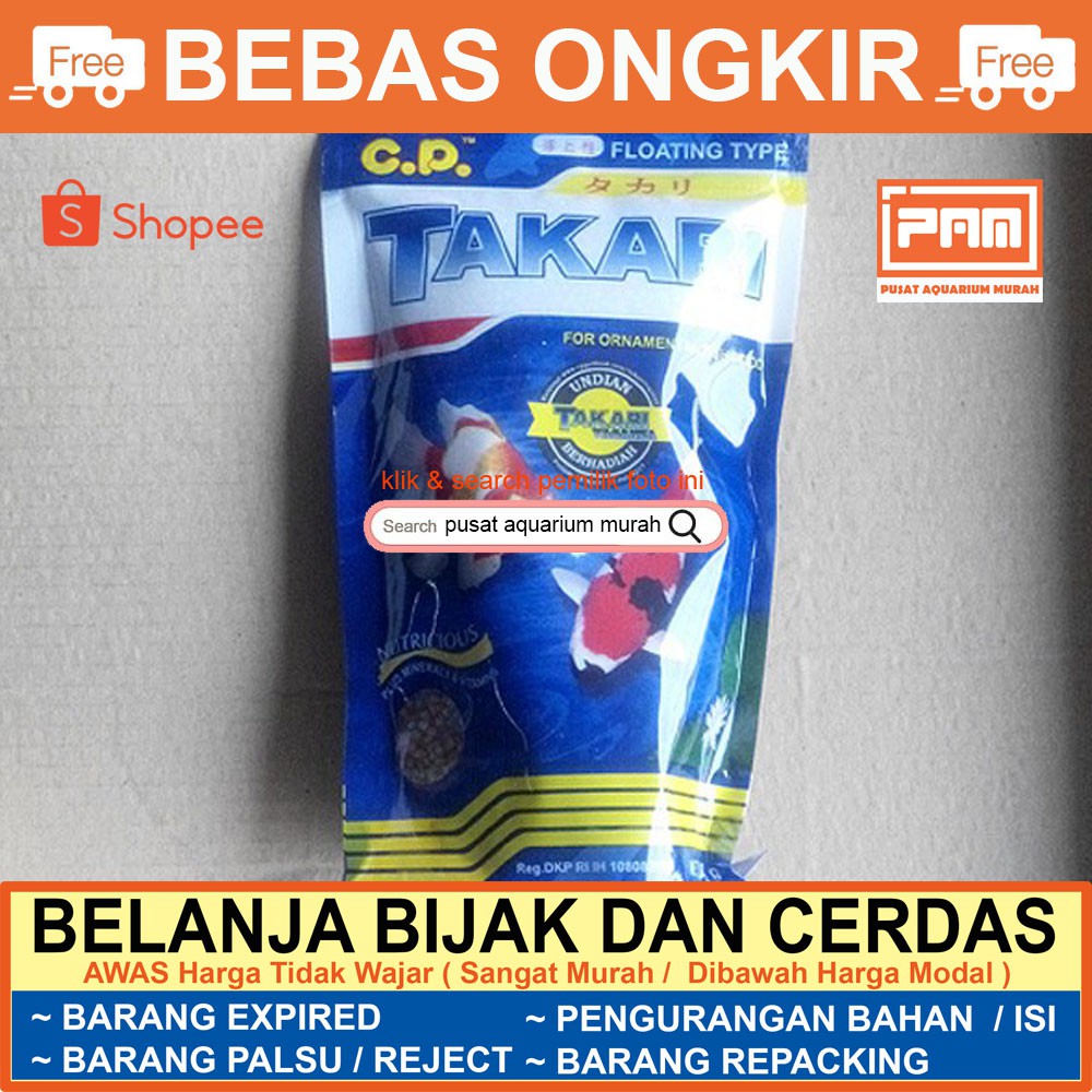 Jual Pakan Ikan Hias Takari 250 Gr Untuk Ikan Mas Koki Koi Tipe