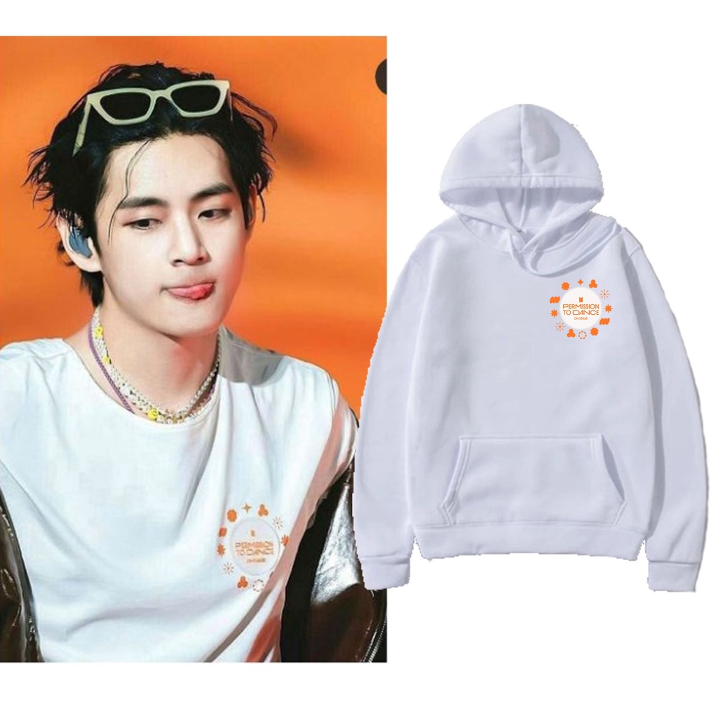 Jaket Hoodie Bangtan Taehyung Logo bunga las vegas