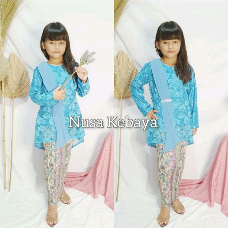 setelan kebaya aurora anak/set aurora selendang anak/kebaya wanita/pakaian anak/baju anak/kebaya