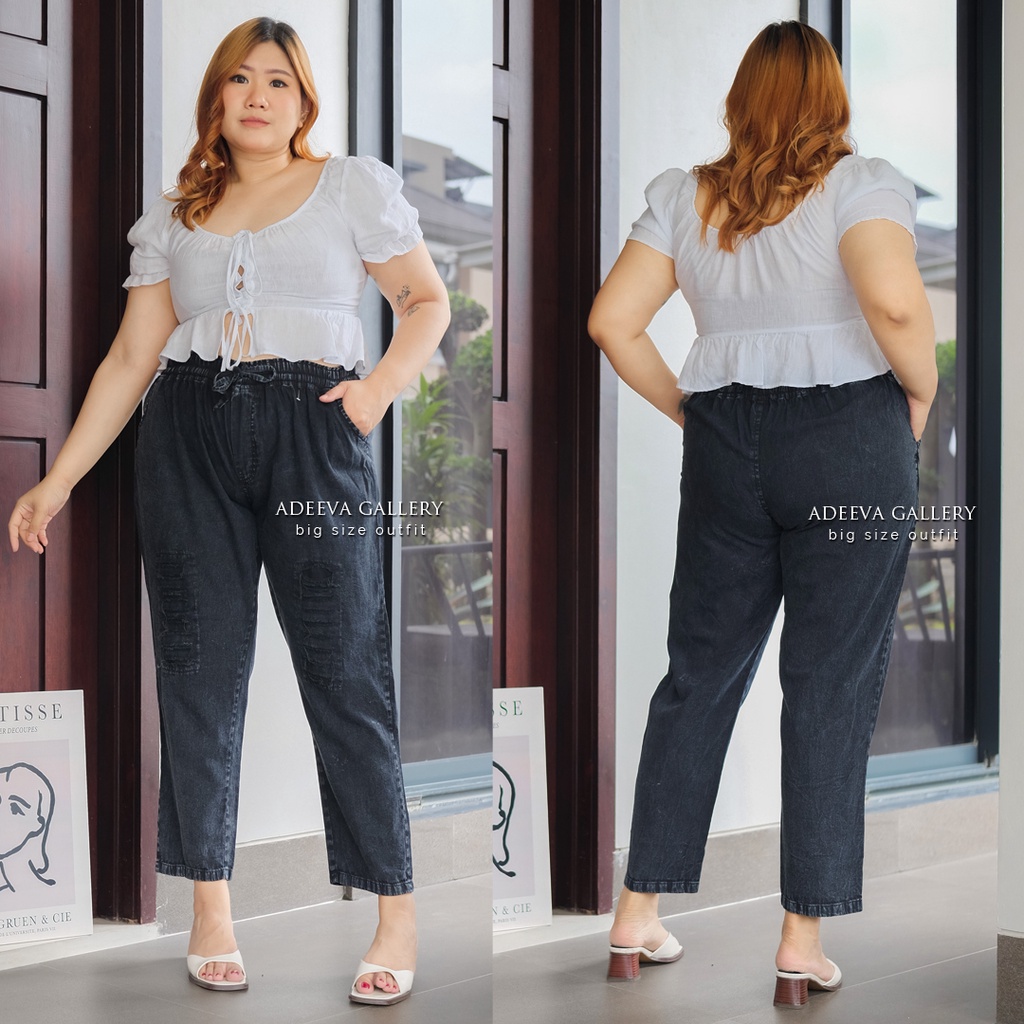 ADEEVA Redea Pants Jumbo Celana Jeans Wanita Jumbo