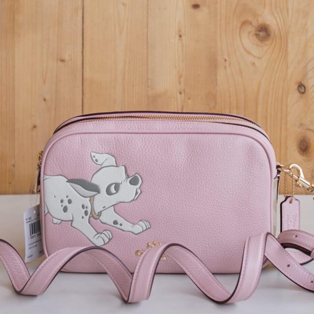 Coach disney dalmation sign jess xbody blossom pink / coach camerabag disney