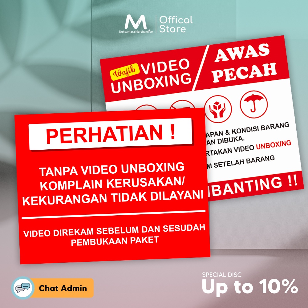 Sticker Unboxing Pengiriman Stiker Fragile Wajib Video Unboxing Stiker Segel Unboxing paket Olshop-1