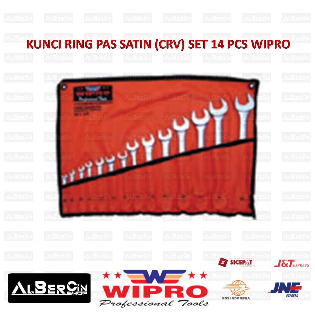 Kunci Ring Pas Set Satin 14pcs CRV Size 8-32 mm Wipro