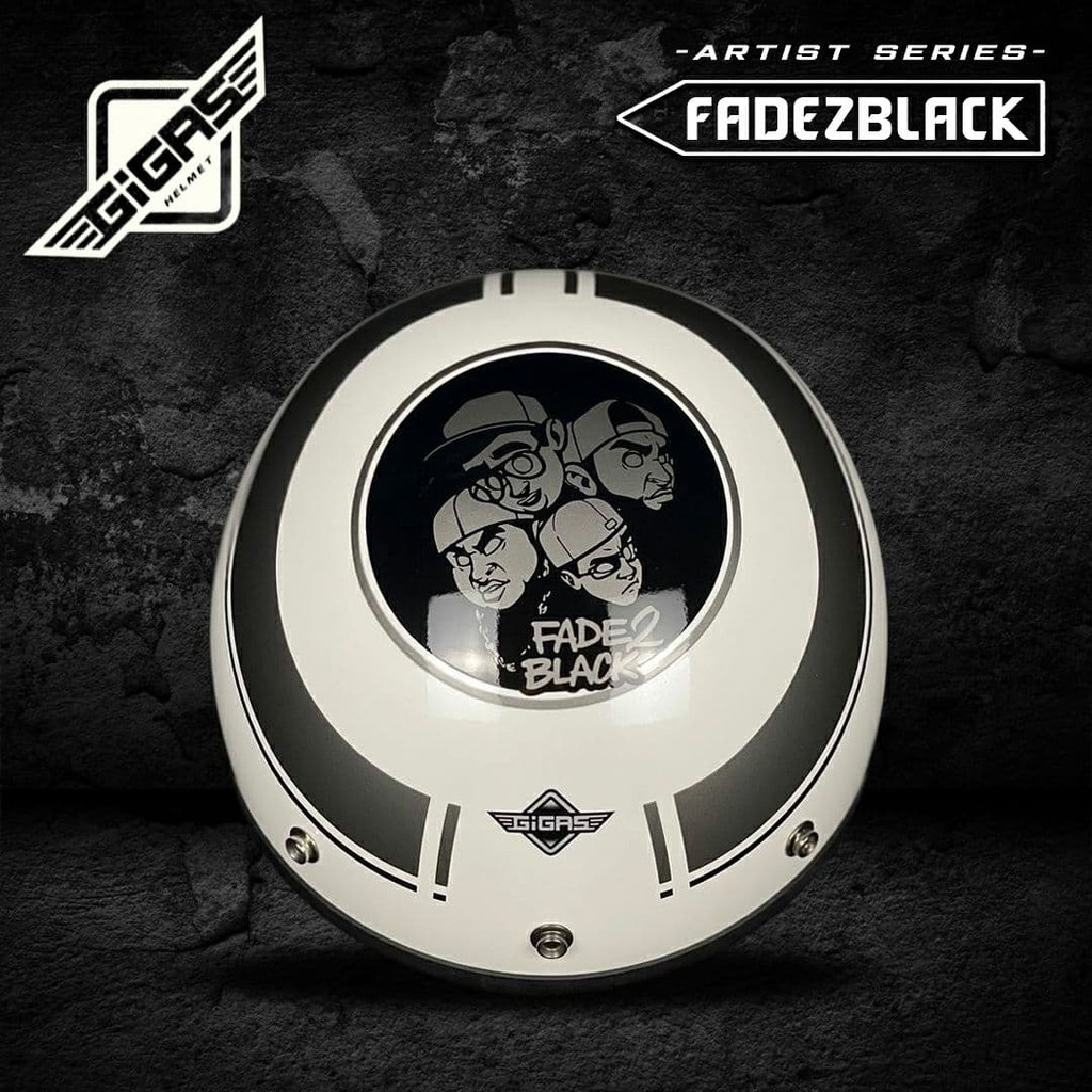 HELM SNI MOTOR RETRO GIGAS x FADE2BLACK - PUTIH