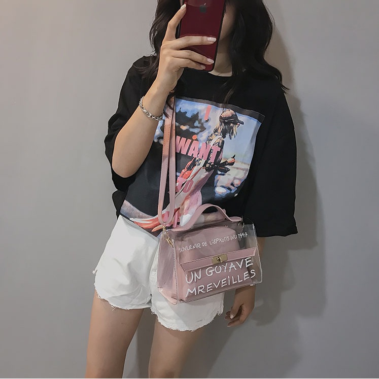 #LC-Bag WB455 Tas Selempang Wanita Sling Bag Transparan Fashion Bag