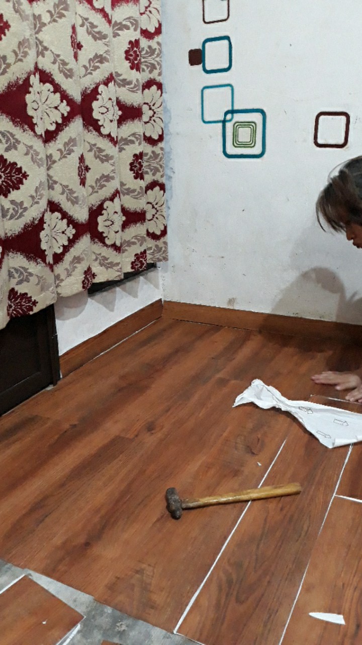 Parket Lantai Vinyl Sticker Baru 91,5 X 15 Cm