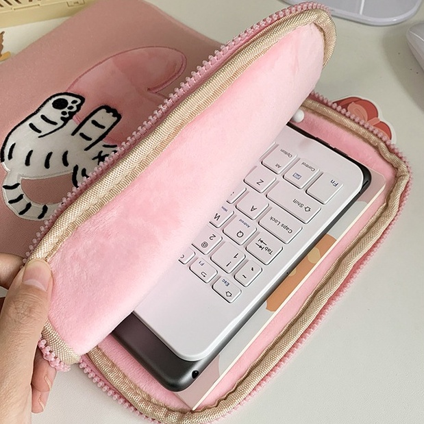 Sleeve Pouch Sarung Tas Bag Case Ipad Tab Tablet Macbook Air Pro Laptop Asus Acer Lenovo HP Huawei 11 12 13 14 15 inch Motif Gambar Harimau Tiger Warna Pink Lucu Cute Murah Korean Model