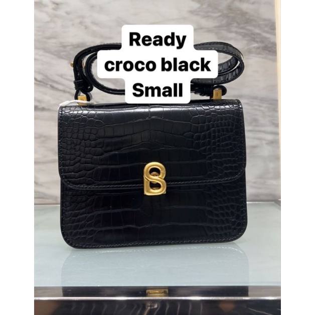 audrey bag croco black small