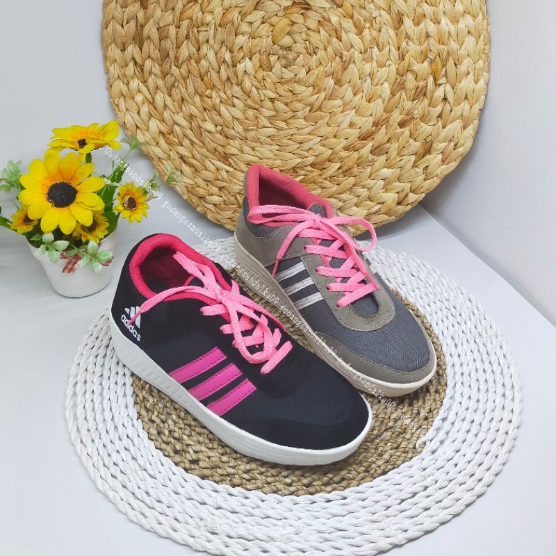 CUCI GUDANG Sneaker wanita adid*s - sneaker wanita abu - sepatu sneaker wanita casual murah sneaker tali HPD386