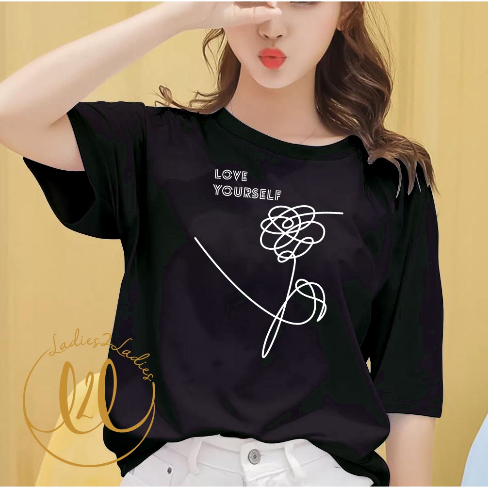 Kaos BTS LOVE / BTS Army / Tshirt Flower / Jungkook / Jimin / BTS LOVE YOURSELF