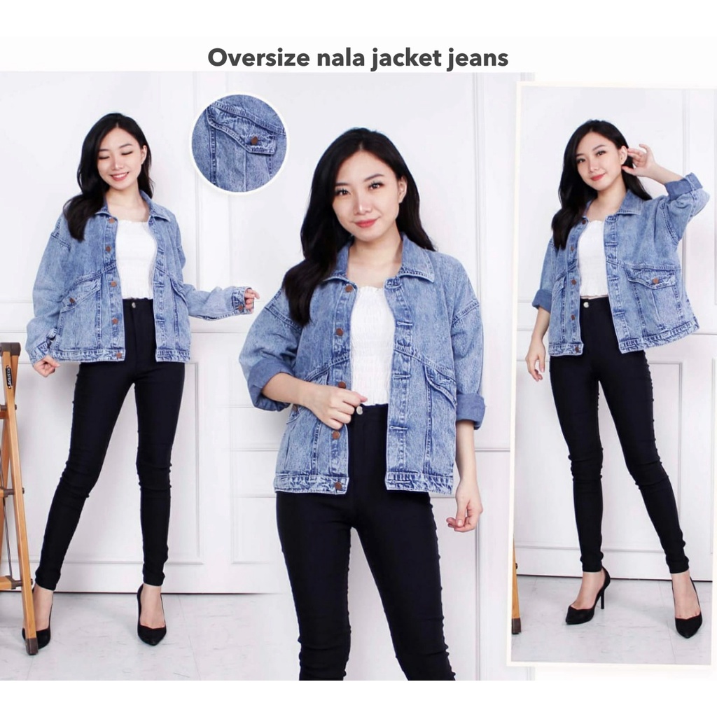 Oversize nala jacket jeans wanita by Genijeans