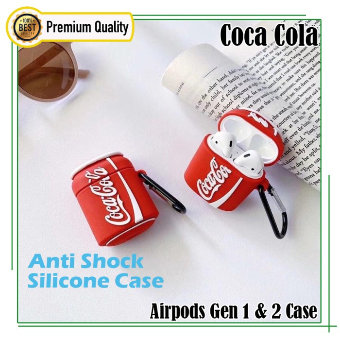 Case Apple Airpods Gen 1 & 2 Anti Shock Premium Silicone Karakter-Coca Cola
