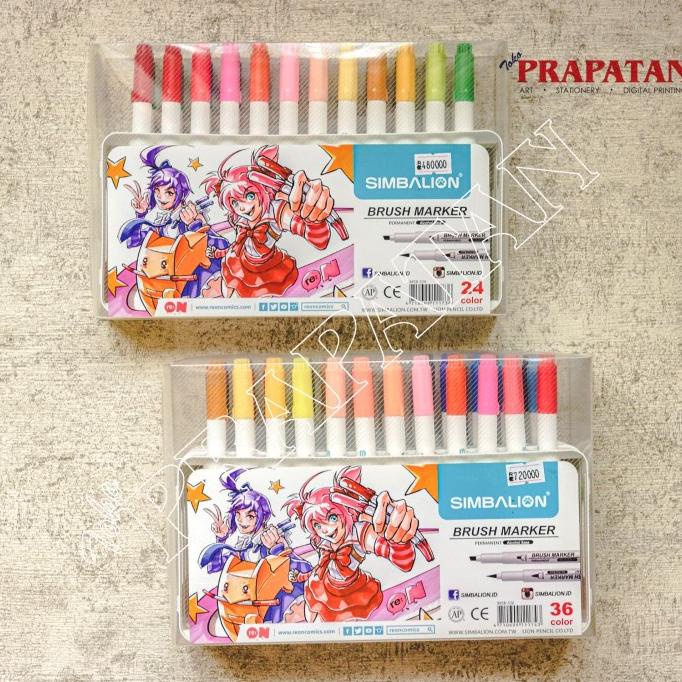 

(BISA COD) Simbalion Brush Marker set 36 Color (Permanent Alcohol Base) TERPERCAYA Kode 1326