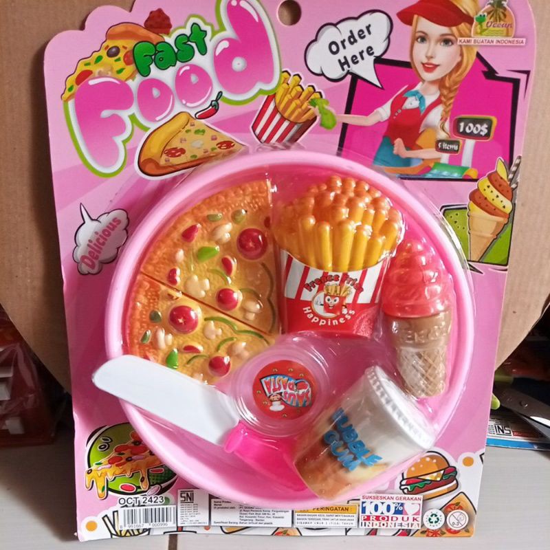 mainan fast food pizza frence frices