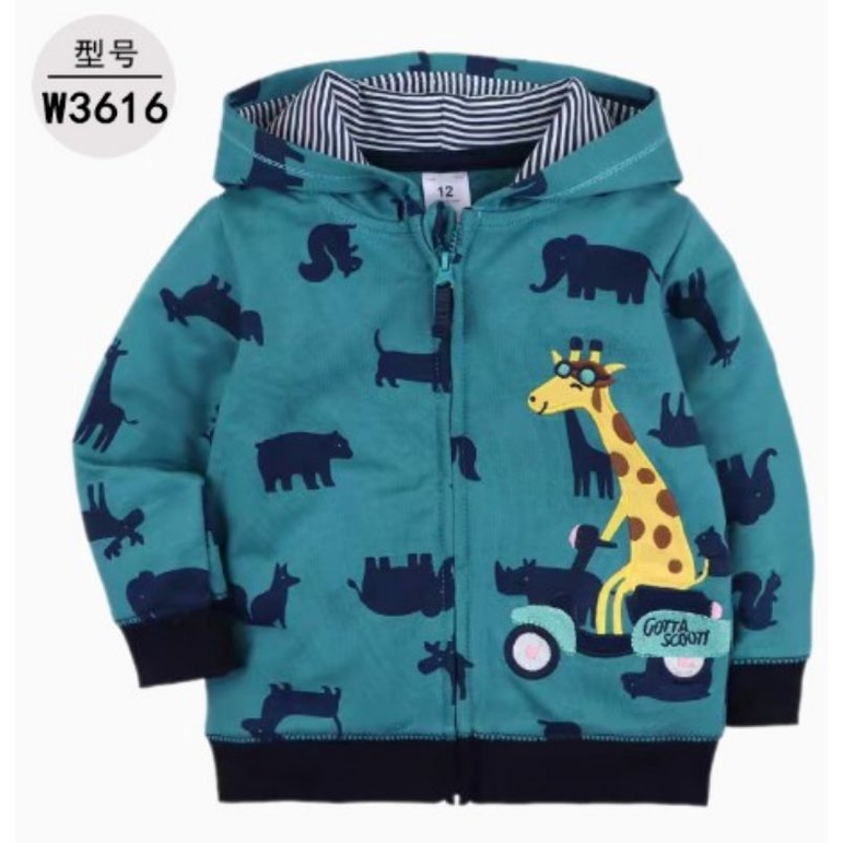 jaket bayi import 9 bulan - 3 tahun high quality anak hoodie topi bogor murah baby kado hadiah lahiran baru lahir newborn laki lucu-E