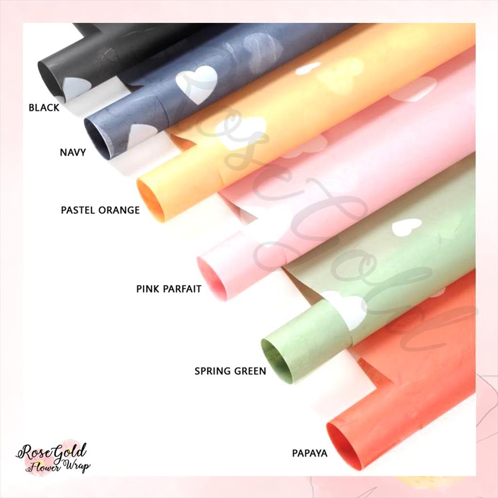 

[1 LEMBAR] HEART SHAPE FOLLOW-CARVED DESIGN Flower Wrapping Paper / Kertas Bungkus Buket Bunga Motif Hati