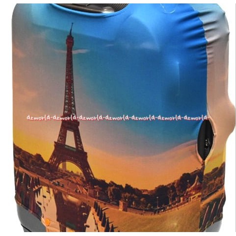 Passport Luggage Cover Sarung Koper Motif Menara Eiffel Size S Ukuran 18-22 Inch