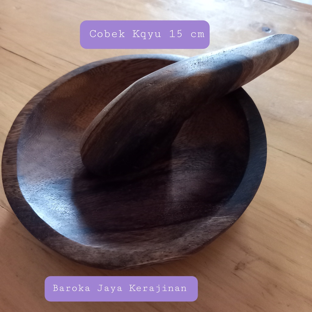 Cobek 15 cm dan Ulekan Kayu