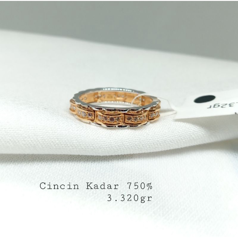 Cincin Emas Model Rolex 2D 750%/17K Bisa Jual Kembali