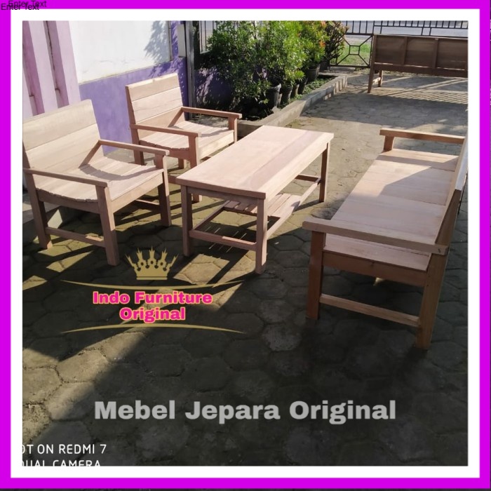 kursi tamu, meja&kursi ruangan mentahan kayu bengkirai Kalimantan Murah Original