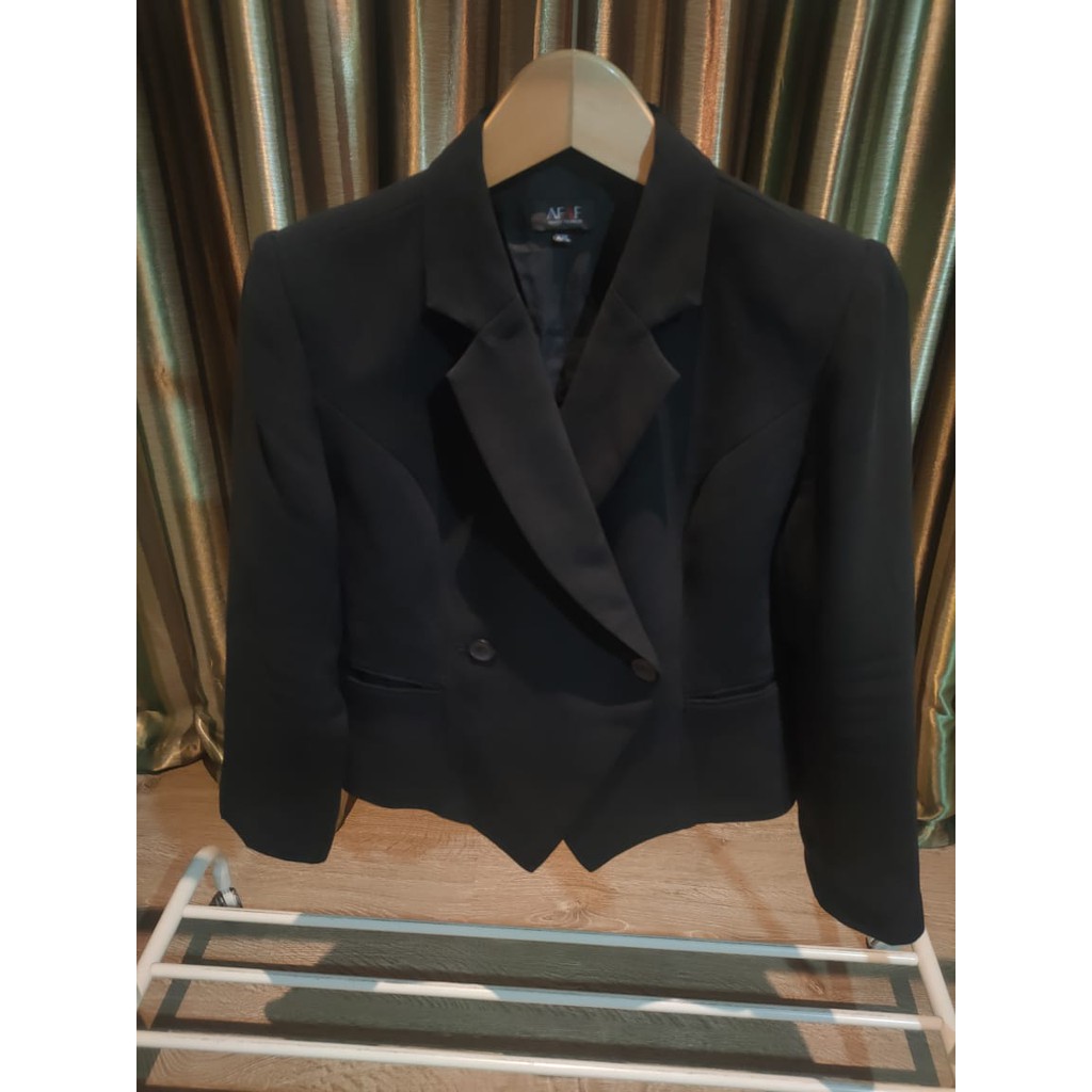 (PRELOVED) BLAZER HITAM MEREK AFAF BIG SIZE