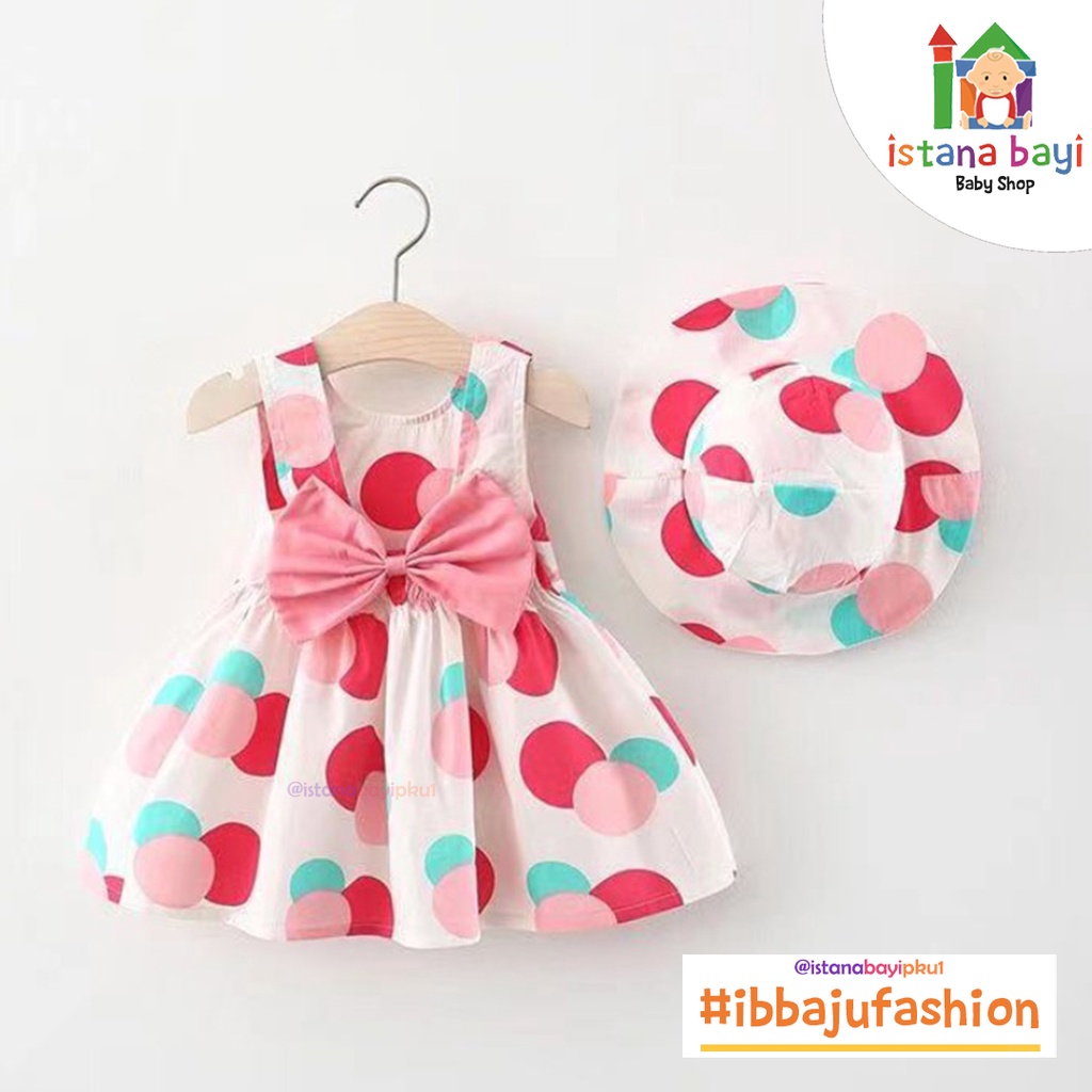 DRESS BAYI - KOREAN BABY DREES 0-3 TAHUN FREE TOPI / GAUN BAYI LUCU IMPORT DRESS BAYI CANTIK