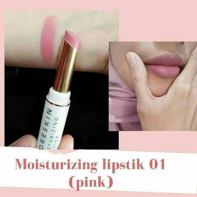 Moreskin Moisturizing Lipstik 01 warna pink