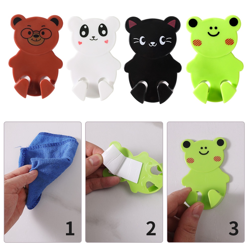 1Pc Cartoon Animal Plastic Power Plug Bracket / Wall Mounted Socket Plug Plastic Hanger