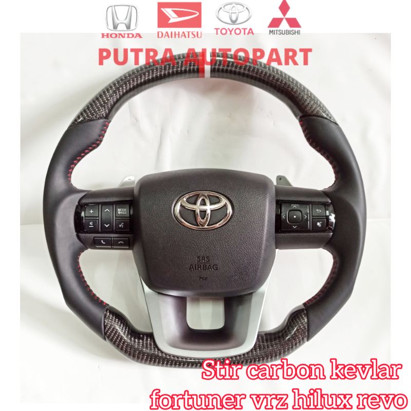 stir setir carbon kevlar fortuner vrz hilux revo original