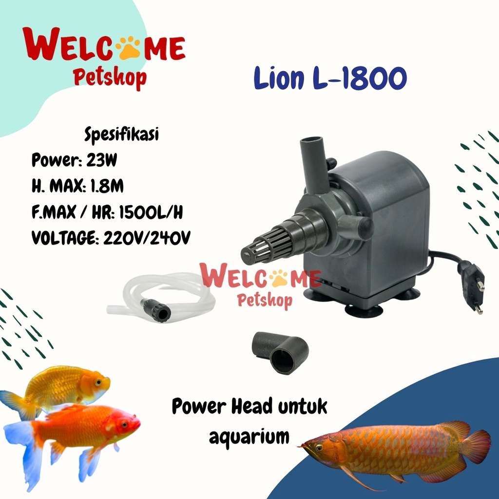 Lion L-1800 / Water Pump / Powerhead / Power Head / Pompa Air Aquarium