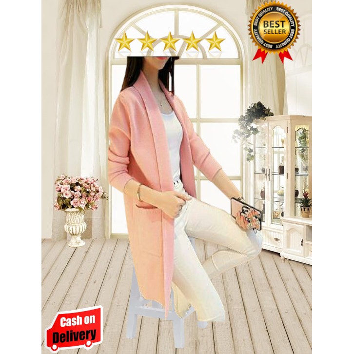 VISION ONLINE-CARDIGAN PANJANG WANITA MURAH POLOS/KOREAN STYLE/KEKINIAN/COD/LUCU/TERBARU 2021