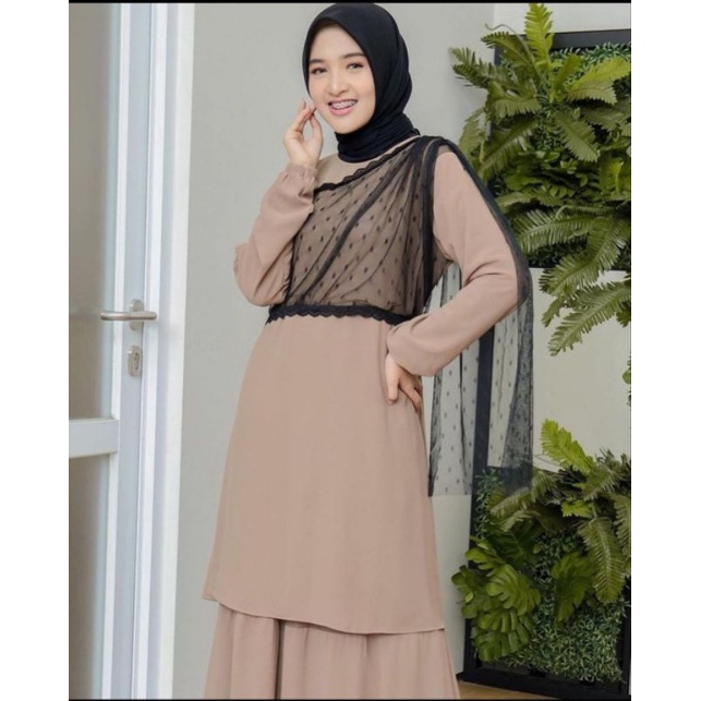Gamis Malaysia Ceruty Babydoll Premium Mix Tile Renda Banyak Warna Ukuran Kecil Besar Fashion Wanita