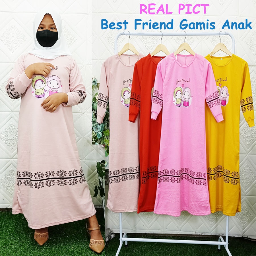 BEST FRIEND GAMIS ANAK DRESS CANTIK MUSLIM 3-12 Tahun GL FASHION