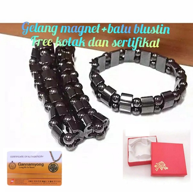 [Bayar di Tempat] GELANG BATU KESEHATAN BRACELET STONE MAGNETIC MAGNET ENERGY PRIA WANITA