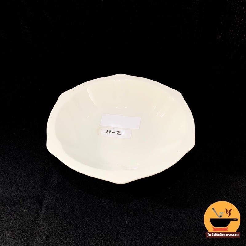 Mangkok keramik bentuk salju besar putih polos tebal unik / 25 cm / 10” / 13-3