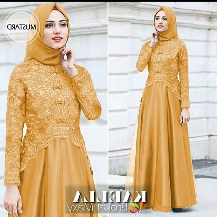 Gamis Brukat Gamis Kondangan Gamis Syari Dress Fashion Muslim Warna Biru Navy Baju Gamis Busui Mewah