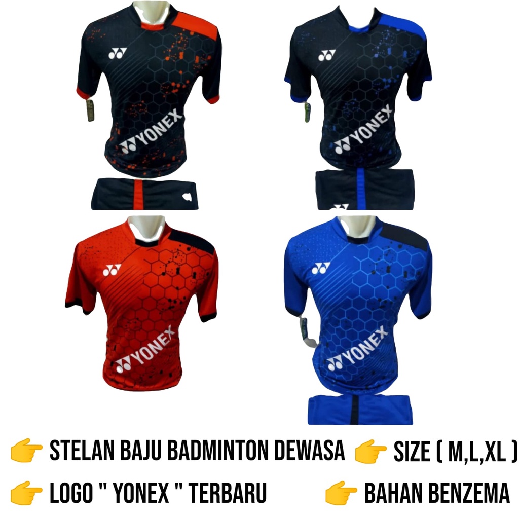 Stelan olahraga badminton pria/wanita kaos badminton kaos bulutangkis kaos stelan olahraga motif terbaru