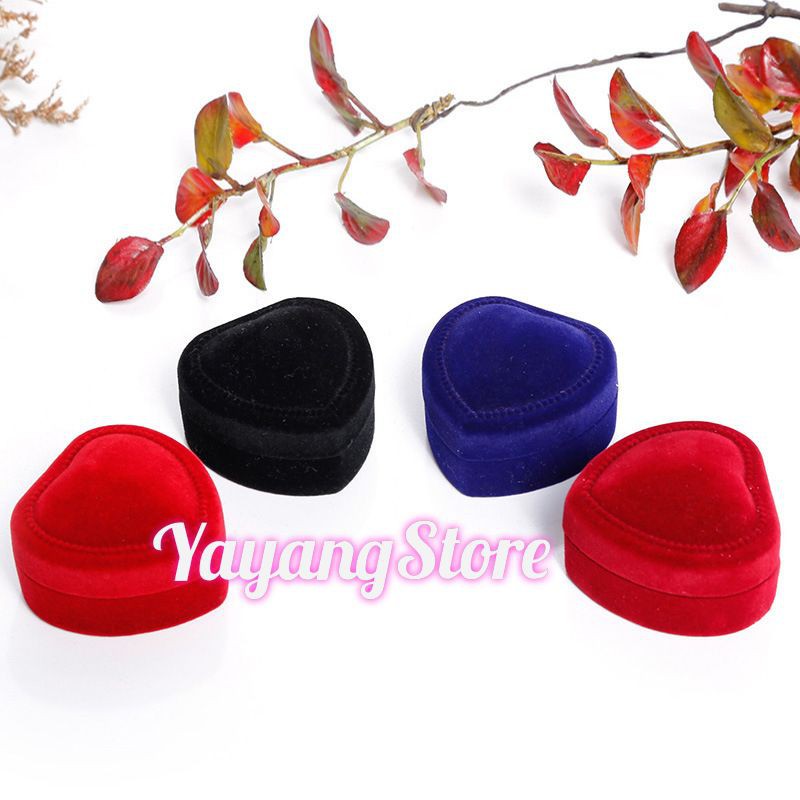Kotak Tempat Cincin Lamaran Tunangan Pernikahan Kawin Box Velvet Box cincin