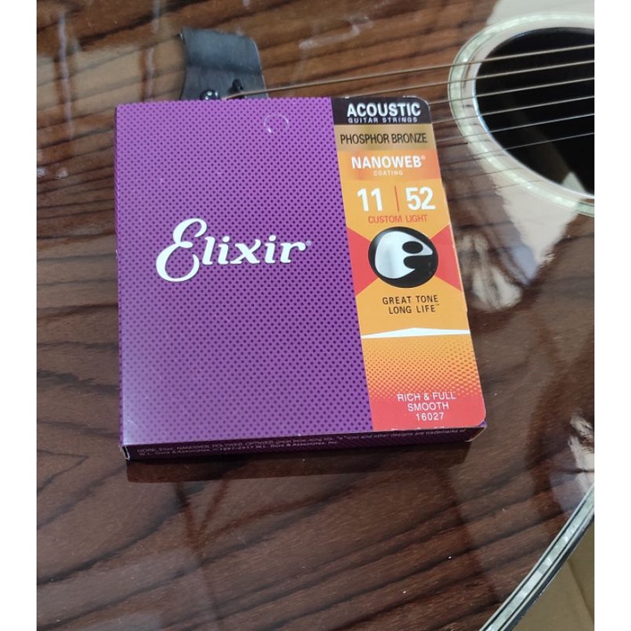 Senar gitar akustik Elixir satu set(6senar) ukuran 0.11